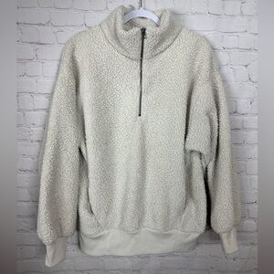 American Eagle Sherpa pullover 1/3 zip‎ mock neck jacket shirt, sz M